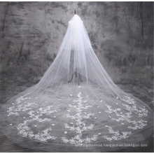 Cathedral Train Luxury 5m Long Luxury wedding veil with appliqued lace wedding dress accessories